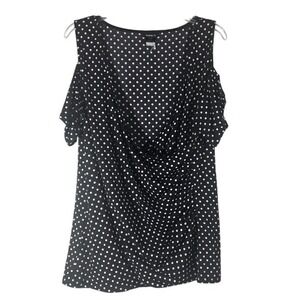 Torrid‎ Drapey Polka Dot Rockabilly Rouched Top